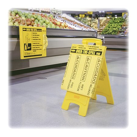 Rubbermaid Commercial Over-The-Spill Caution Pads, Bilingual, 16-1/2"x14", 264PK, YW RCP4254CT
